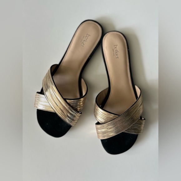 Botkier Women's Millie Chain Embellished Suede Crisscross Slide Sandals Size 7 - Picture 1 of 9